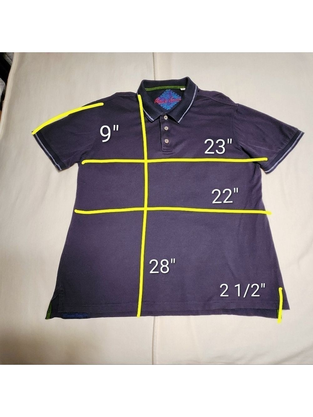 Robert Graham Polo Shirt Navy Cotton Large - Picture 10 of 10